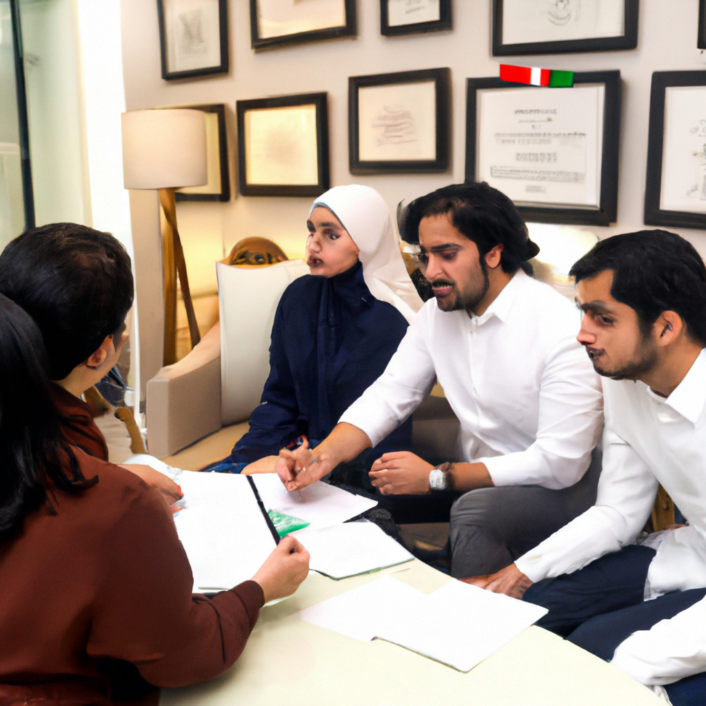 A group of Iranian immigrants receiving professional migration consultation in Dubai.