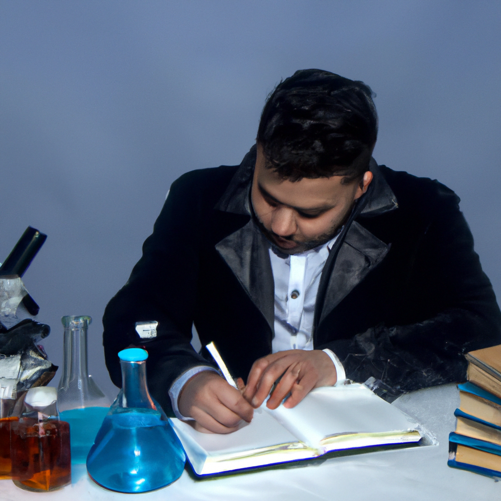 An Iranian student conducting research.